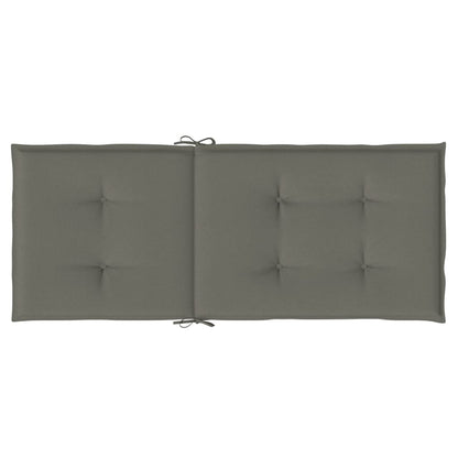 Stoelkussens 2 st hoge rug 120x50x4 cm stof donkergrijs - AllerleiShop