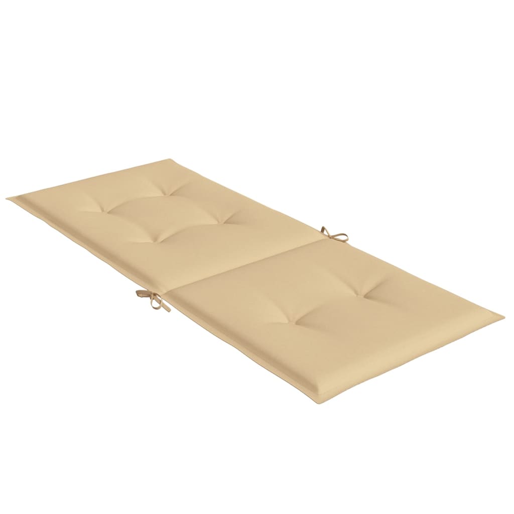 Stoelkussens 2 st hoge rug 120x50x4 cm stof gemêleerd beige - AllerleiShop