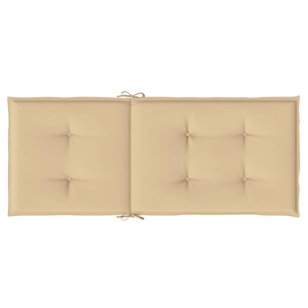 Stoelkussens 2 st hoge rug 120x50x4 cm stof gemêleerd beige - AllerleiShop