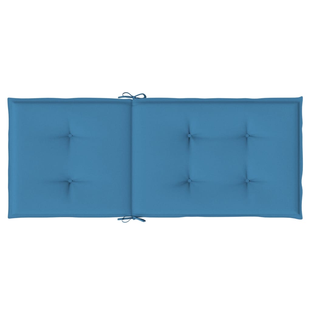 Stoelkussens 2 st hoge rug 120x50x4 cm stof gemêleerd blauw - AllerleiShop