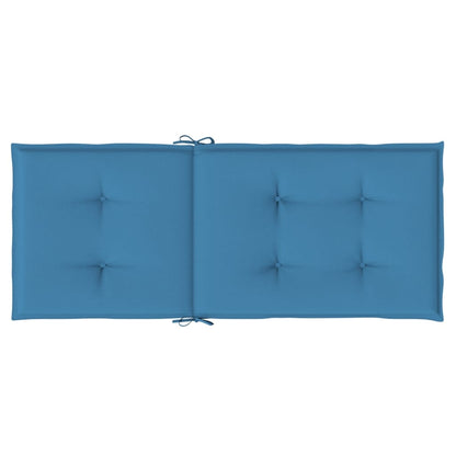 Stoelkussens 2 st hoge rug 120x50x4 cm stof gemêleerd blauw - AllerleiShop