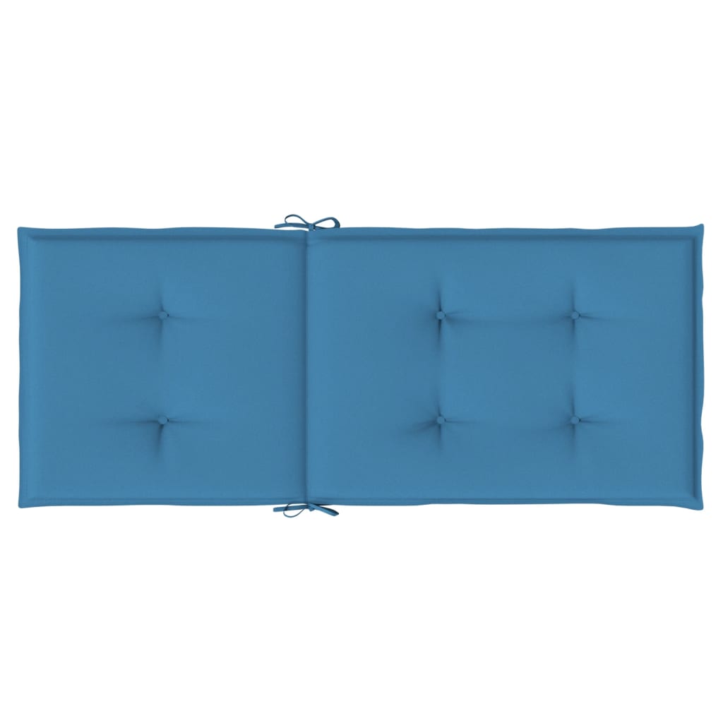 Stoelkussens 4 st hoge rug 120x50x4 cm stof gemêleerd blauw - AllerleiShop