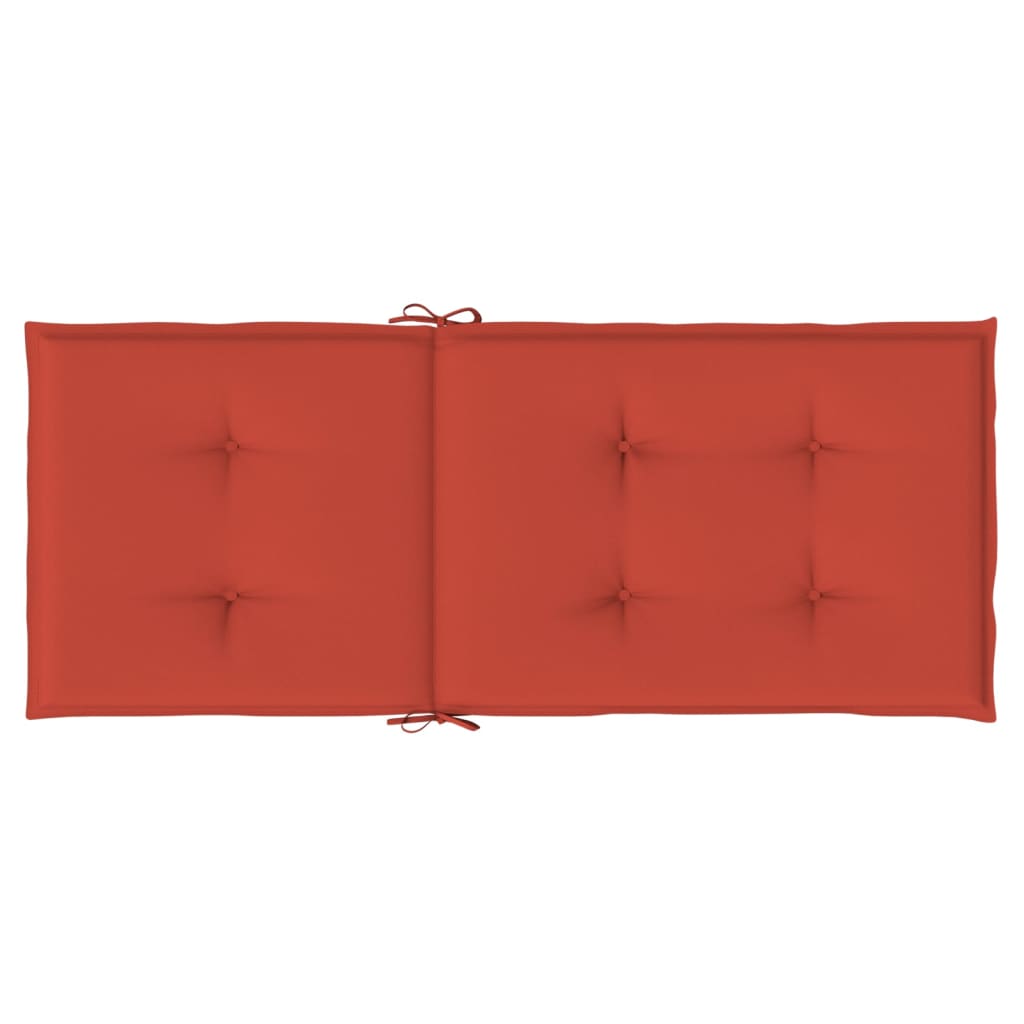 Stoelkussens 2 st hoge rug 120x50x4 cm stof gemêleerd rood - AllerleiShop