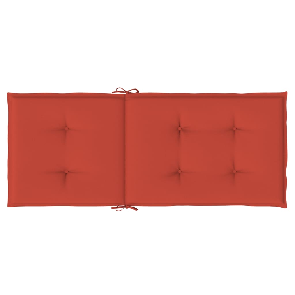 Stoelkussens 4 st hoge rug 120x50x4 cm stof gemêleerd rood - AllerleiShop