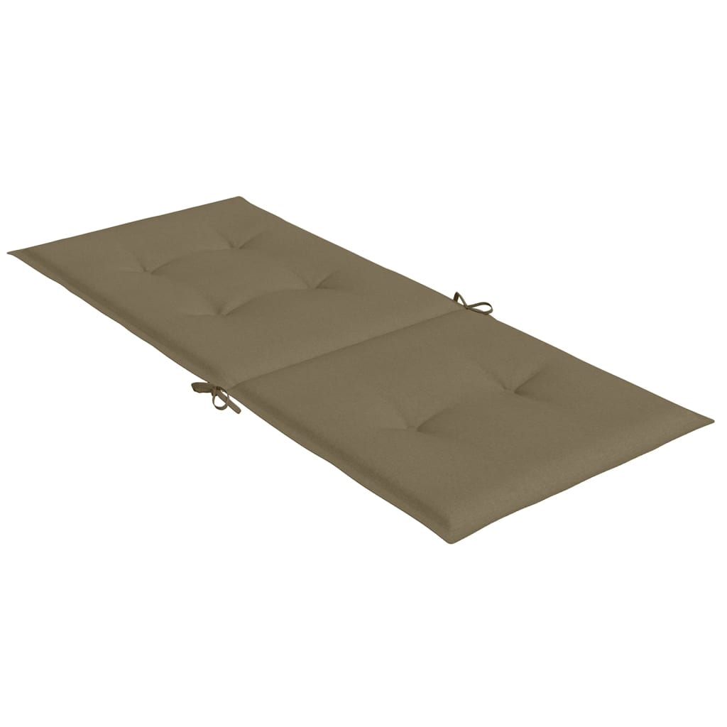 Stoelkussens 2 st hoge rug 120x50x4 cm stof gemêleerd taupe - AllerleiShop