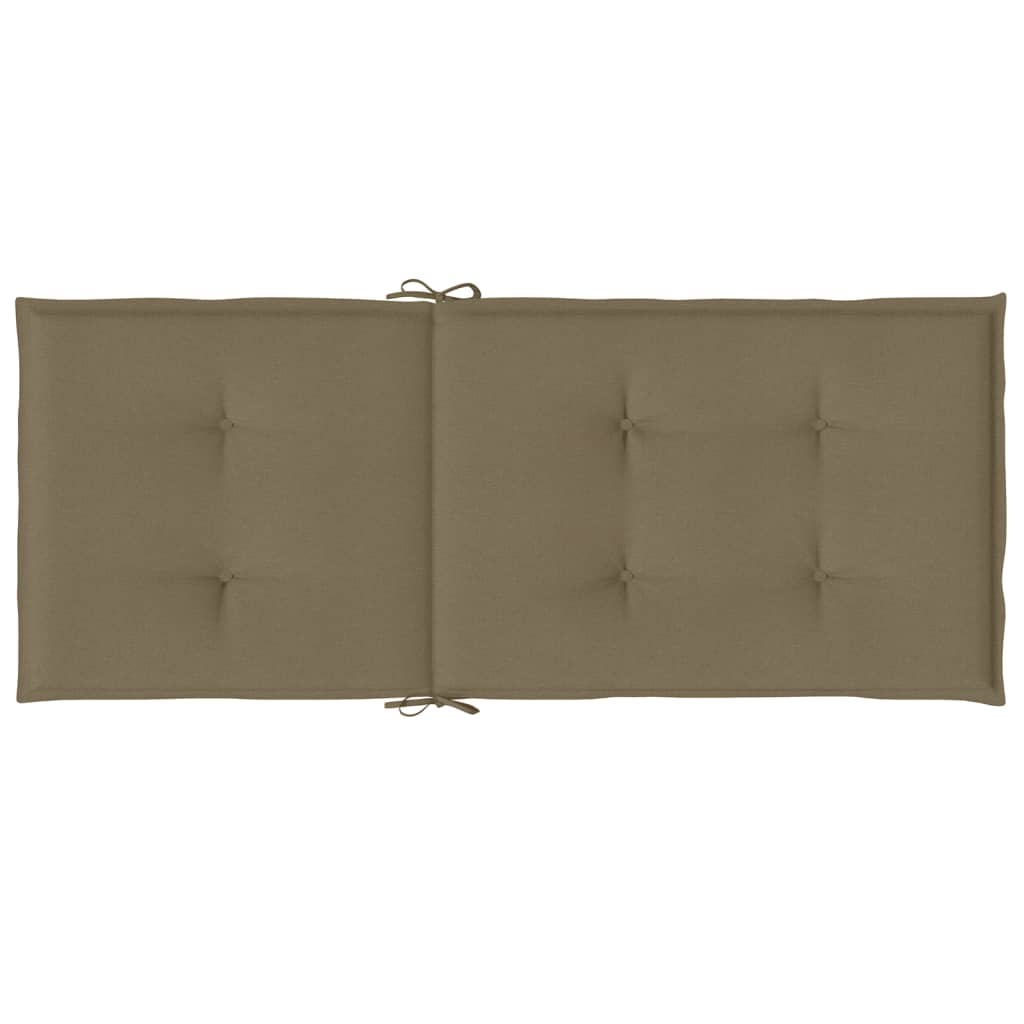 Stoelkussens 2 st hoge rug 120x50x4 cm stof gemêleerd taupe - AllerleiShop