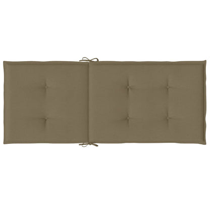 Stoelkussens 2 st hoge rug 120x50x4 cm stof gemêleerd taupe - AllerleiShop