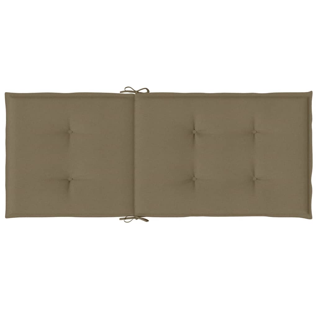 Stoelkussens 4 st hoge rug 120x50x4 cm stof gemêleerd taupe - AllerleiShop