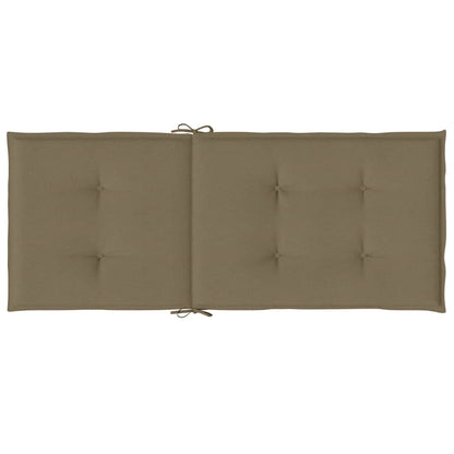 Stoelkussens 4 st hoge rug 120x50x4 cm stof gemêleerd taupe - AllerleiShop