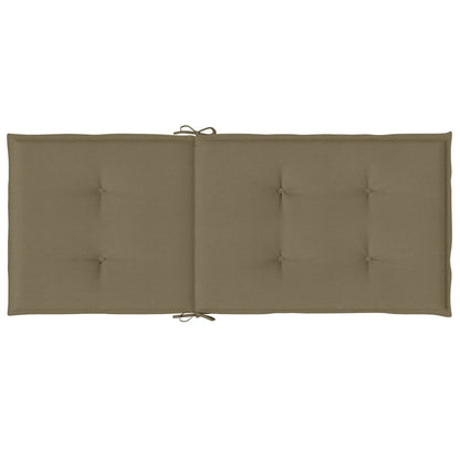 Stoelkussens 4 st hoge rug 120x50x4 cm stof gemêleerd taupe - AllerleiShop