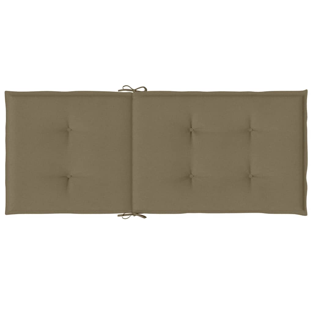 Stoelkussens 6 st hoge rug 120x50x4 cm stof gemêleerd taupe - AllerleiShop