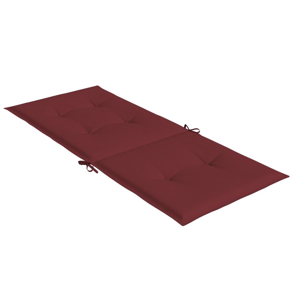 Stoelkussens 2 st hoge rug 120x50x4 cm stof gemêleerd wijnrood - AllerleiShop