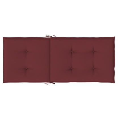 Stoelkussens 6 st hoge rug 120x50x4 cm stof gemêleerd wijnrood - AllerleiShop