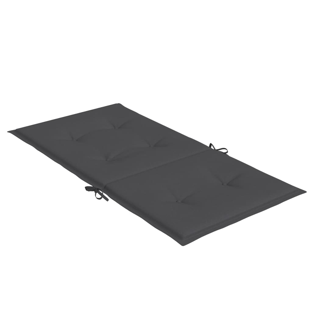 Stoelkussens 2 st lage rug 100x50x4 cm stof gemêleerd antraciet - AllerleiShop