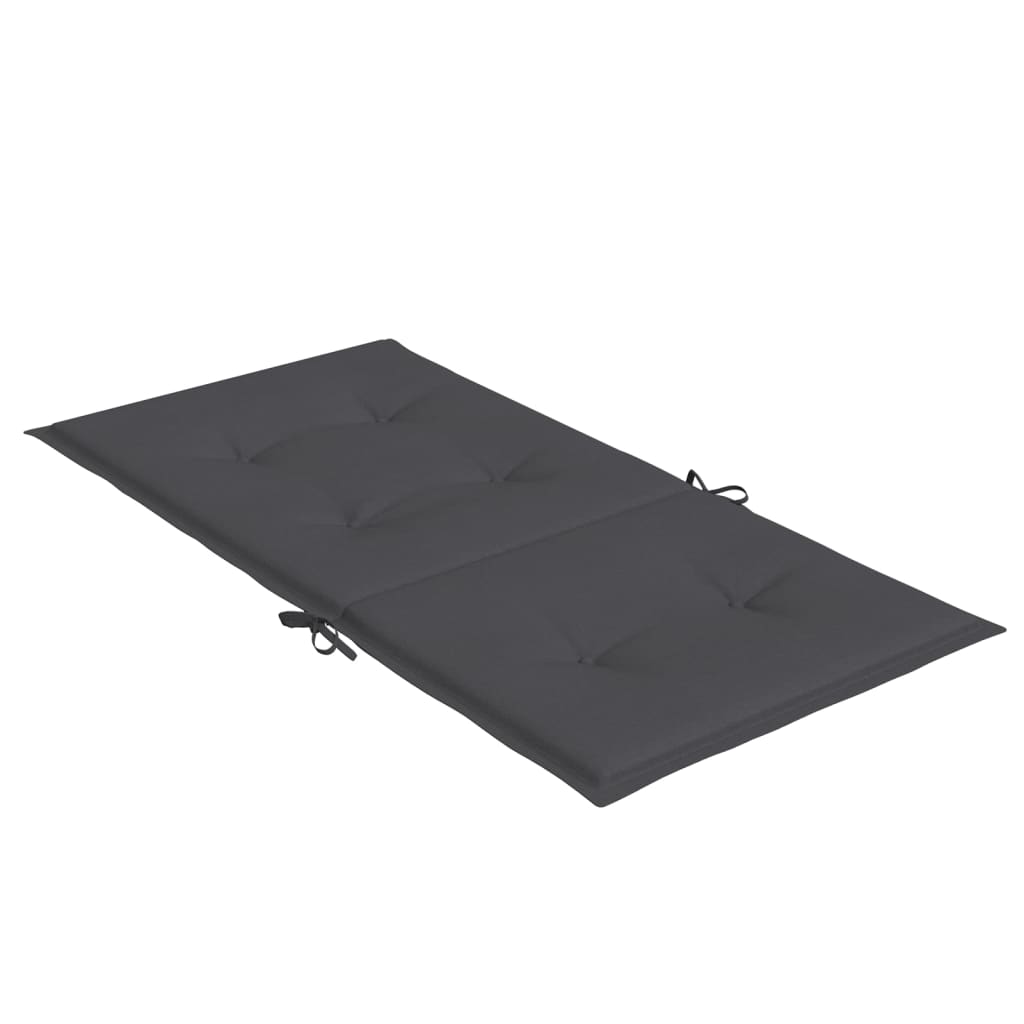 Stoelkussens 6 st lage rug 100x50x4 cm stof gemêleerd antraciet - AllerleiShop