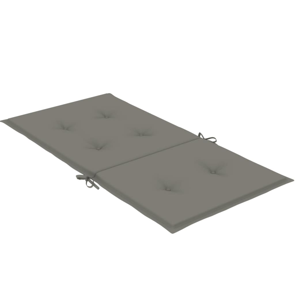 Stoelkussens 4 st lage rug 100x50x4 cm stof donkergrijs - AllerleiShop