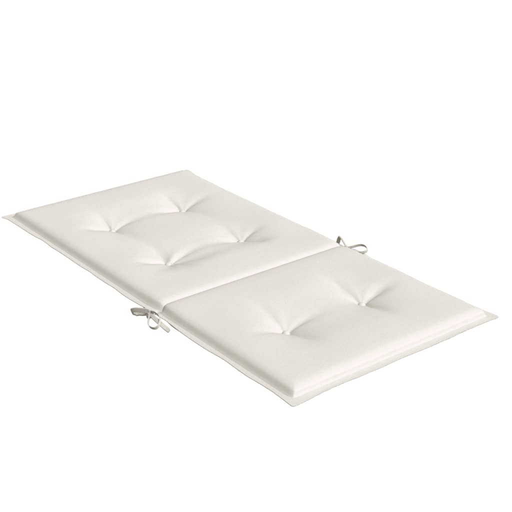 Stoelkussens 6 st lage rug 100x50x4 cm stof gemêleerd crème - AllerleiShop