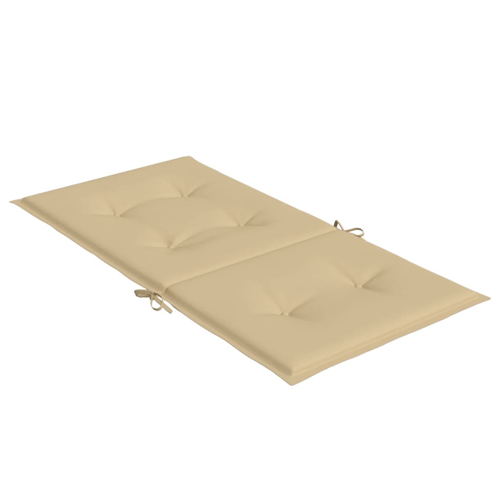 Stoelkussens 2 st lage rug 100x50x4 cm stof gemêleerd beige - AllerleiShop