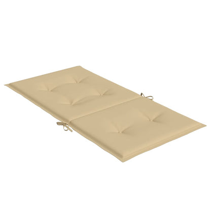 Stoelkussens 2 st lage rug 100x50x4 cm stof gemêleerd beige - AllerleiShop