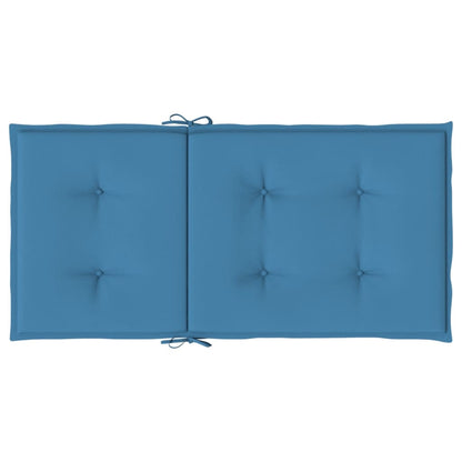 Stoelkussens 4 st lage rug 100x50x4 cm stof gemêleerd blauw - AllerleiShop