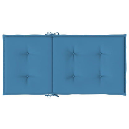 Stoelkussens 6 st lage rug 100x50x4 cm stof gemêleerd blauw - AllerleiShop