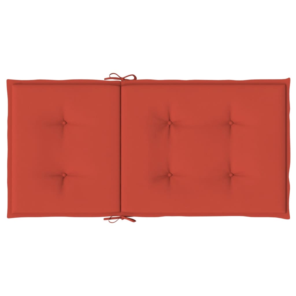 Stoelkussens 2 st lage rug 100x50x4 cm stof gemêleerd rood - AllerleiShop