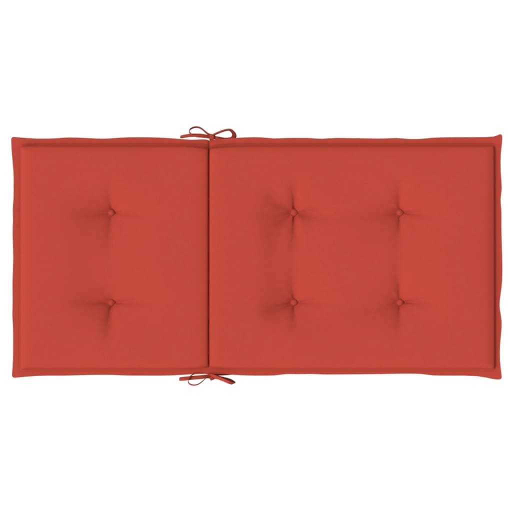 Stoelkussens 2 st lage rug 100x50x4 cm stof gemêleerd rood - AllerleiShop