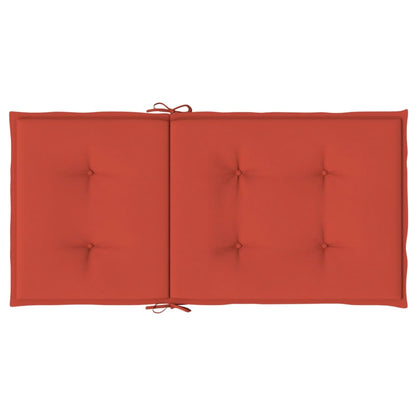 Stoelkussens 2 st lage rug 100x50x4 cm stof gemêleerd rood - AllerleiShop