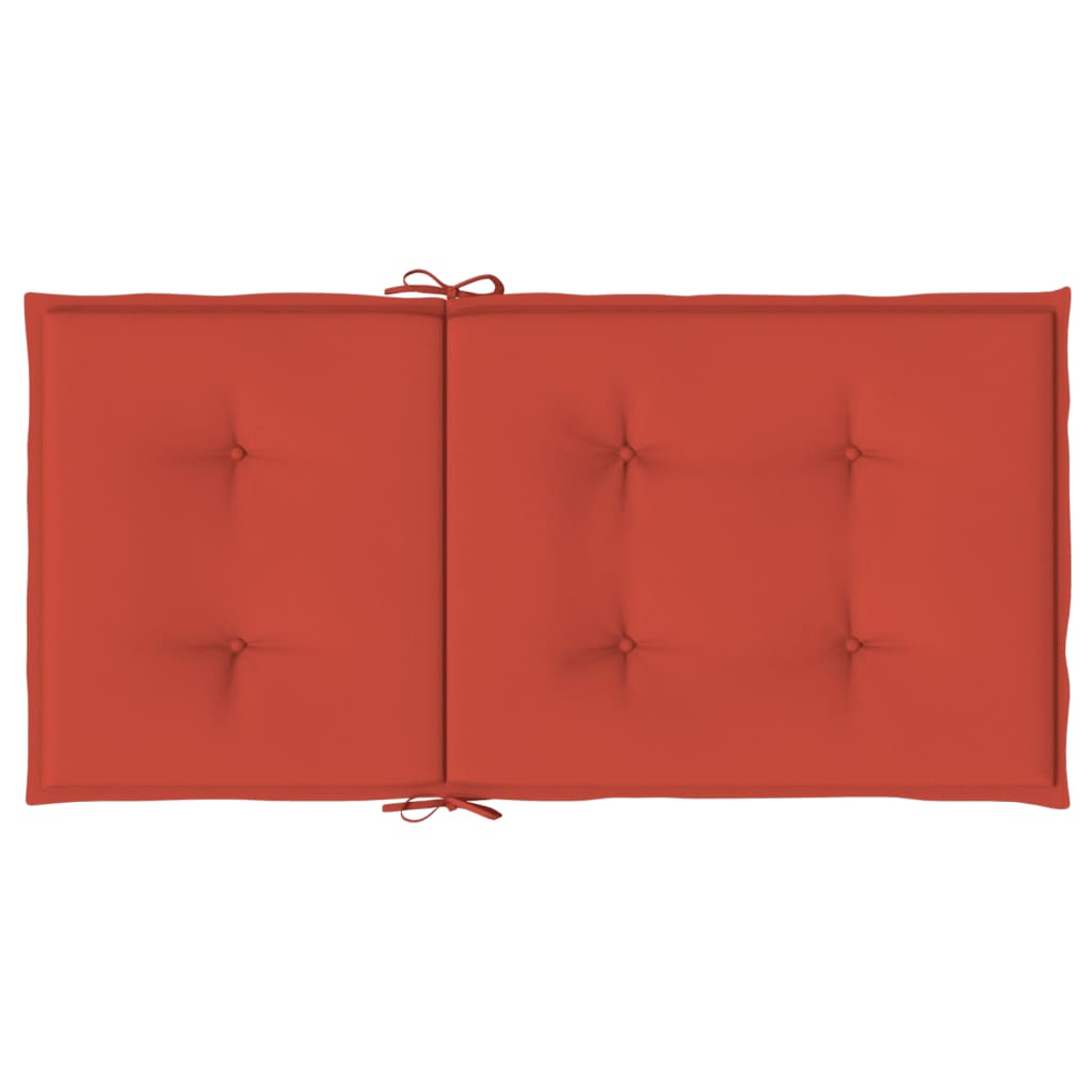 Stoelkussens 4 st lage rug 100x50x4 cm stof gemêleerd rood - AllerleiShop