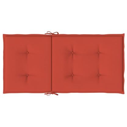 Stoelkussens 4 st lage rug 100x50x4 cm stof gemêleerd rood - AllerleiShop