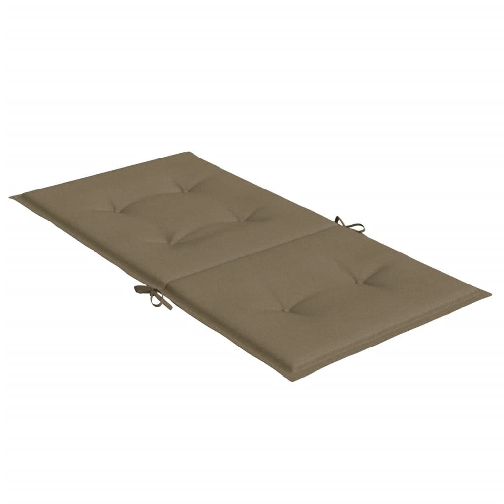 Stoelkussens 2 st lage rug 100x50x4 cm stof gemêleerd taupe - AllerleiShop