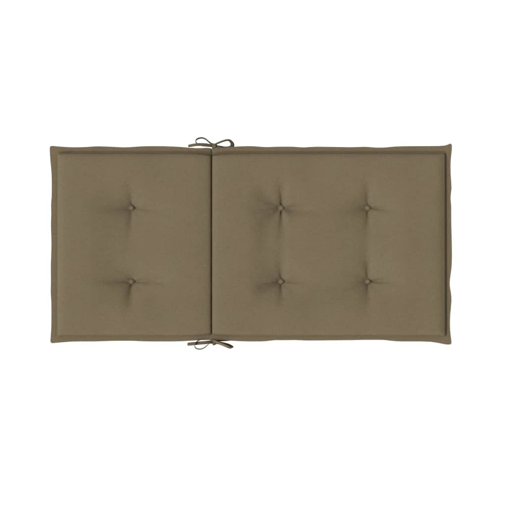 Stoelkussens 2 st lage rug 100x50x4 cm stof gemêleerd taupe - AllerleiShop