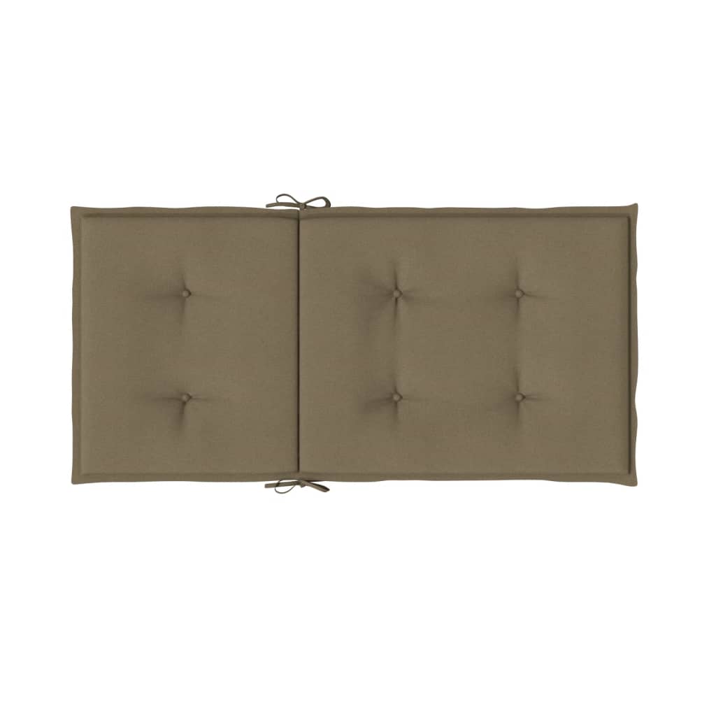 Stoelkussens 6 st lage rug 100x50x4 cm stof gemêleerd taupe - AllerleiShop