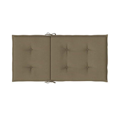 Stoelkussens 6 st lage rug 100x50x4 cm stof gemêleerd taupe - AllerleiShop