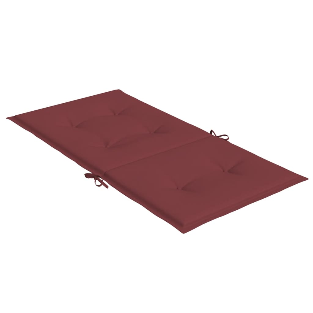 Stoelkussens 6 st lage rug 100x50x4 cm stof gemêleerd wijnrood - AllerleiShop