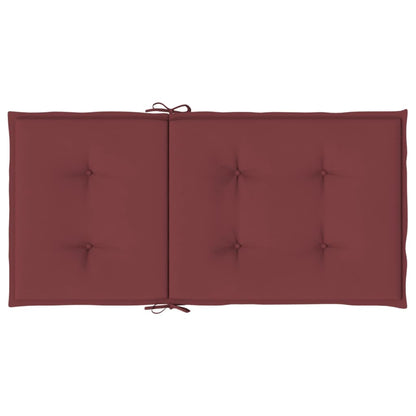 Stoelkussens 6 st lage rug 100x50x4 cm stof gemêleerd wijnrood - AllerleiShop