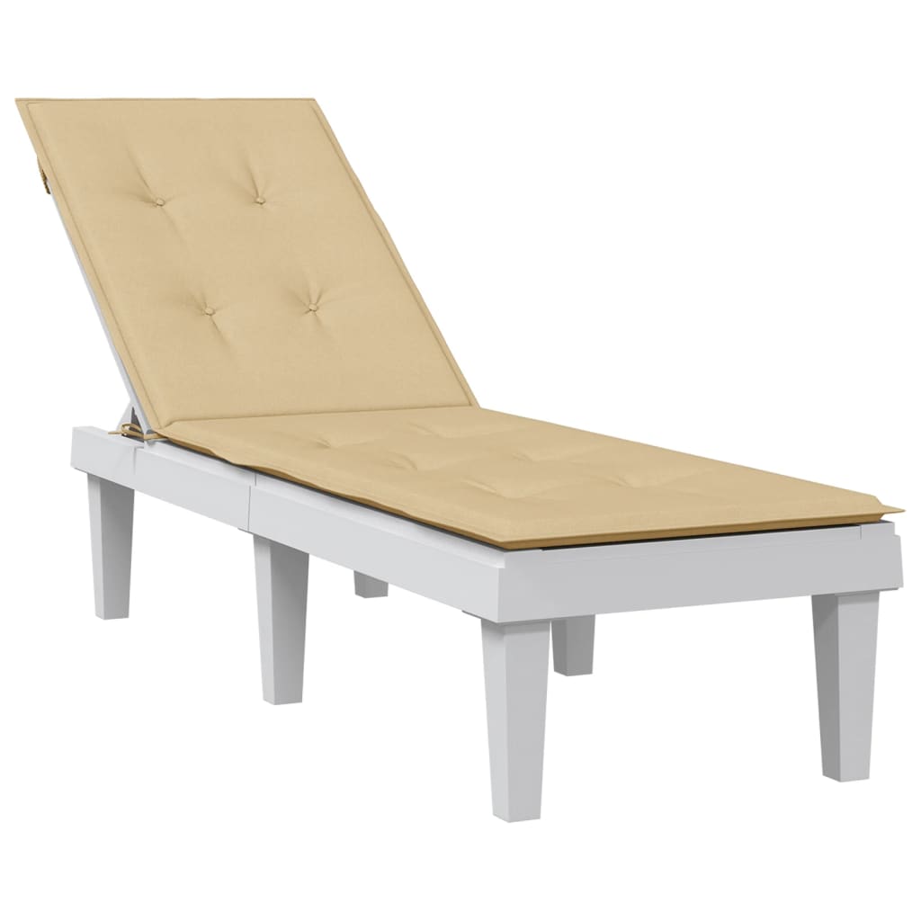 Terrasstoelkussen (75+105)x50x3 cm stof gemêleerd beige - AllerleiShop