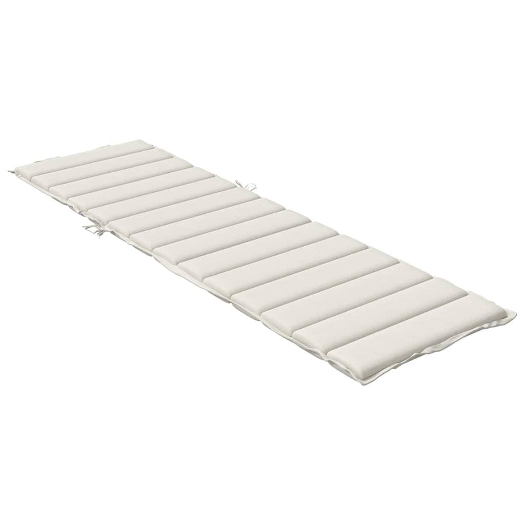 Ligbedkussen 200x60x4 cm stof gemêleerd crèmekleurig - AllerleiShop