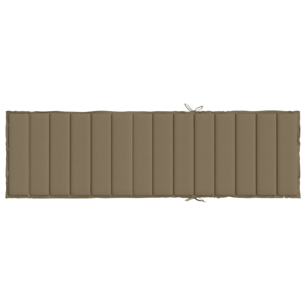 Ligbedkussen 200x60x4 cm stof gemêleerd taupe - AllerleiShop