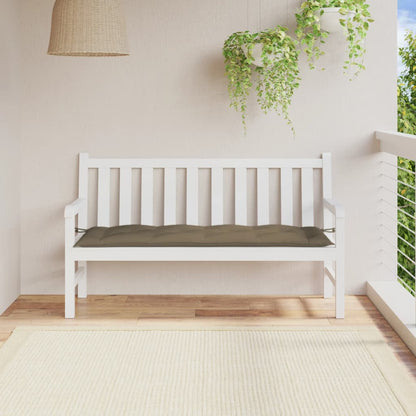 Tuinbankkussen 150x50x7 cm stof gemêleerd taupe - AllerleiShop