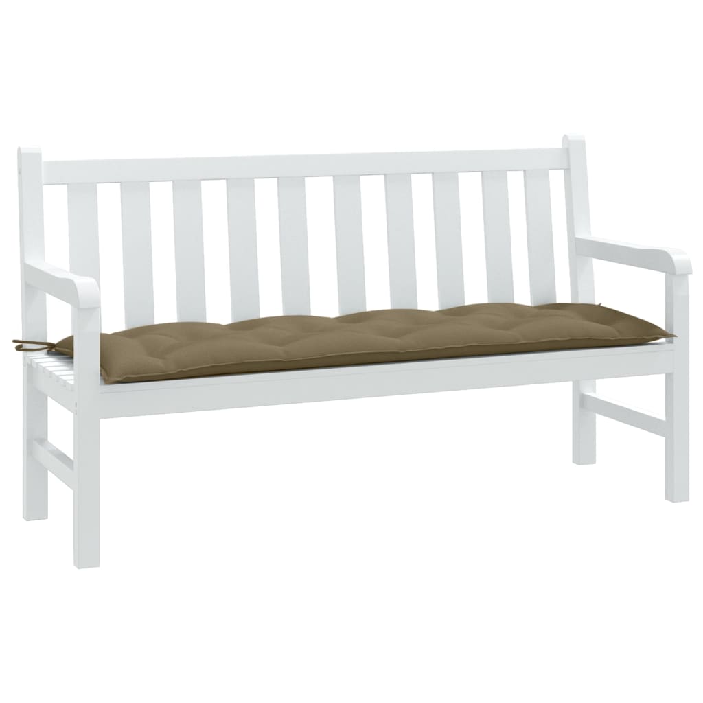 Tuinbankkussen 150x50x7 cm stof gemêleerd taupe - AllerleiShop