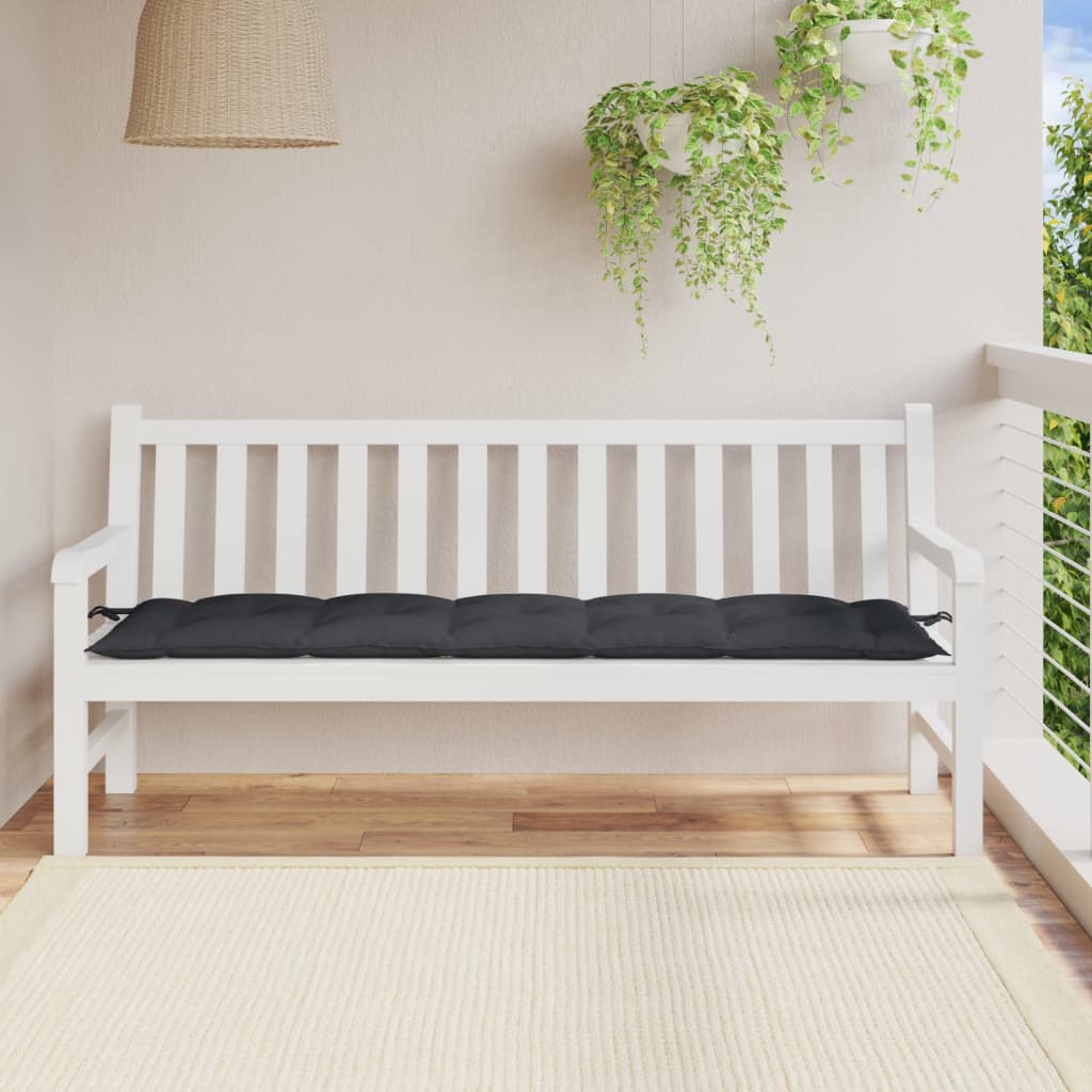 Tuinbankkussen 180x50x7 cm stof gemêleerd antracietkleurig - AllerleiShop