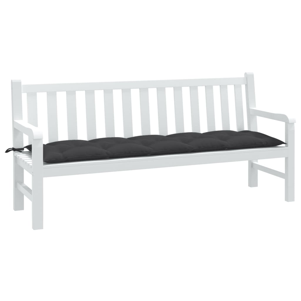 Tuinbankkussen 180x50x7 cm stof gemêleerd antracietkleurig - AllerleiShop