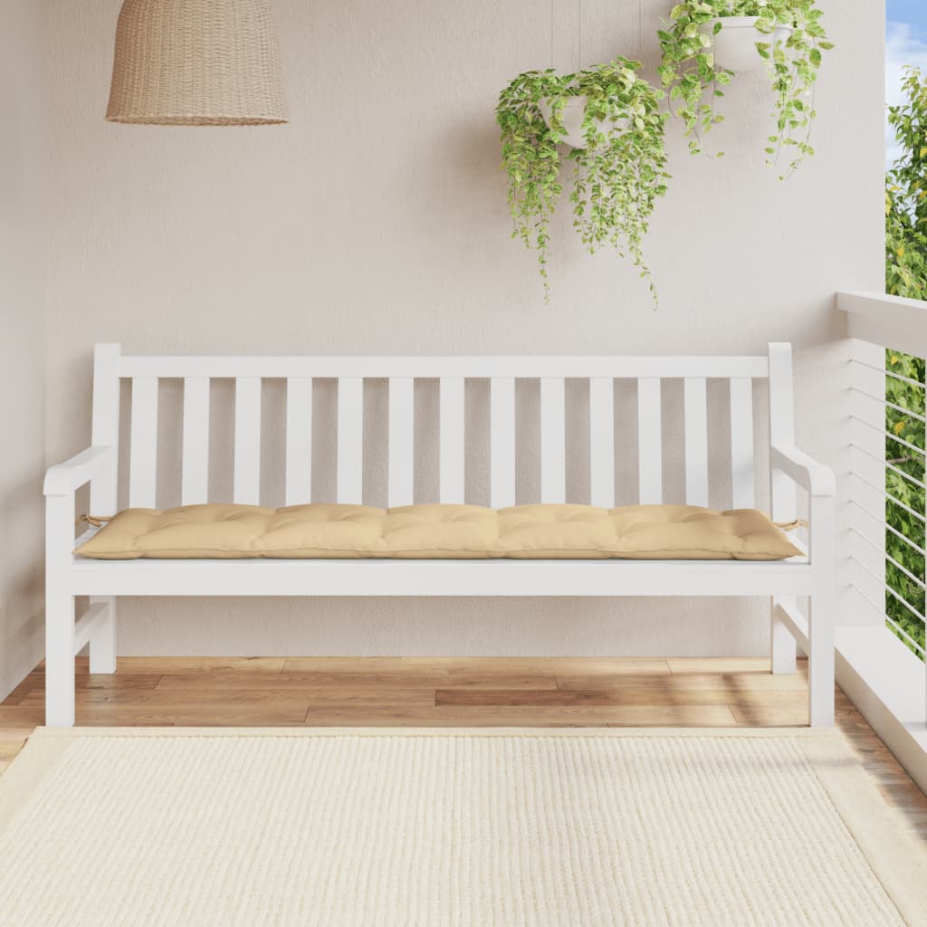 Tuinbankkussen 180x50x7 cm stof gemêleerd beige - AllerleiShop