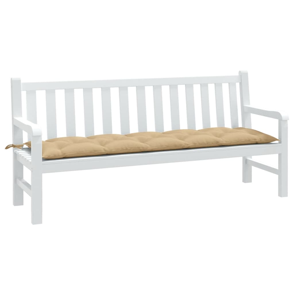 Tuinbankkussen 180x50x7 cm stof gemêleerd beige - AllerleiShop