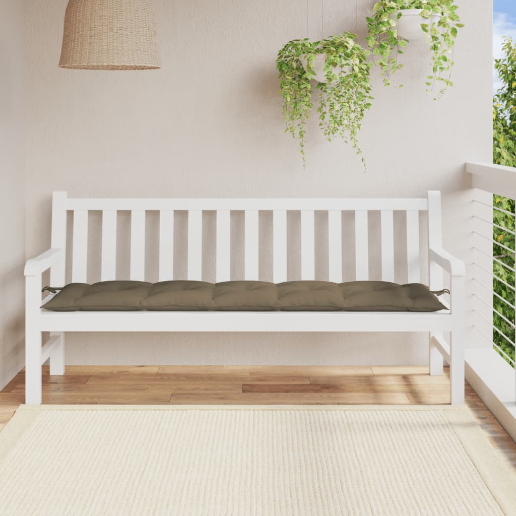 Tuinbankkussen 180x50x7 cm stof gemêleerd taupe - AllerleiShop