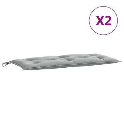 Tuinbankkussens 2 st 100x50x7 cm stof gemêleerd lichtgrijs - AllerleiShop