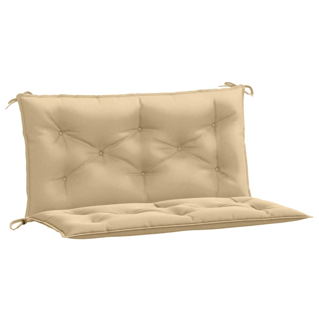 Tuinbankkussens 2 st 100x50x7 cm stof gemêleerd beige - AllerleiShop