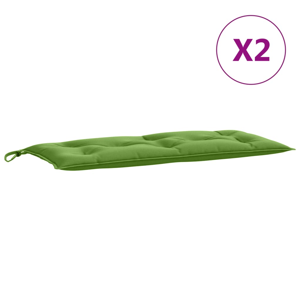 Tuinbankkussens 2 st 100x50x7 cm stof gemêleerd groen - AllerleiShop