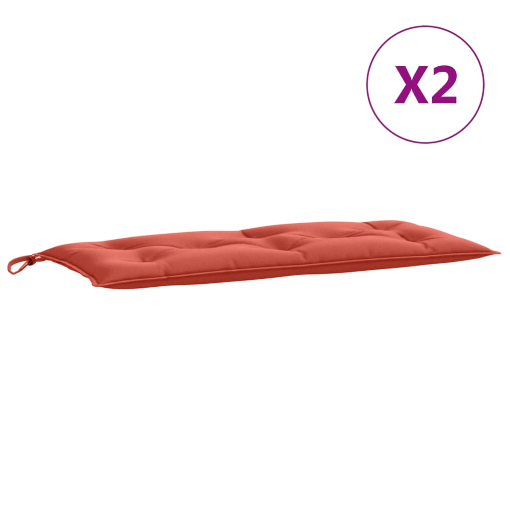 Tuinbankkussens 2 st 100x50x7 cm stof gemêleerd rood - AllerleiShop